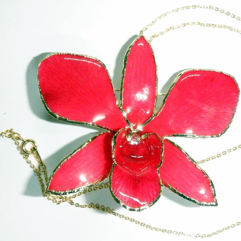 GOLD TRIM - Real Orchid Flower Jewellery - One Of A Kind (21)