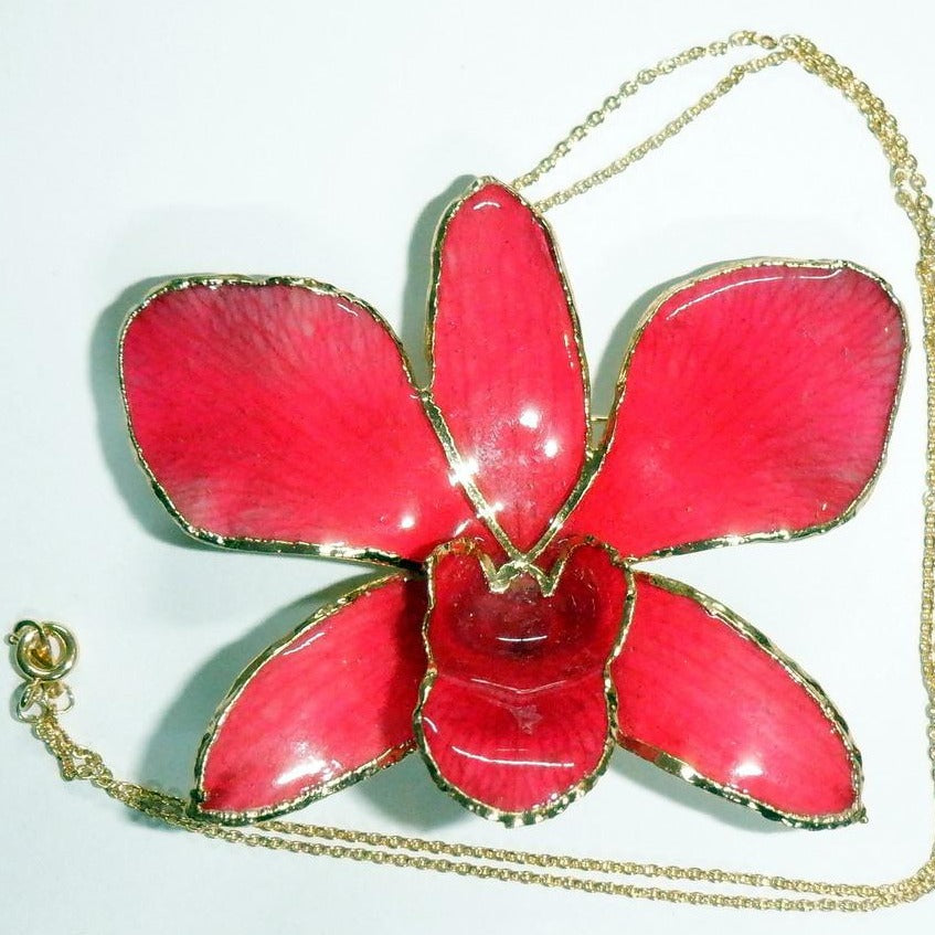 GOLD TRIM - Real Orchid Flower Jewellery - One Of A Kind (8)